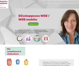 capture d'écran formation site portfolio - développement web fait par Delphine MARIANI